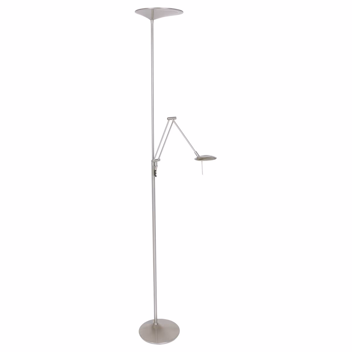 Vloerlamp 2-lichts LED leesarm knik, staal en wit, Zodiac LED, Steinhauer - Afbeelding 3