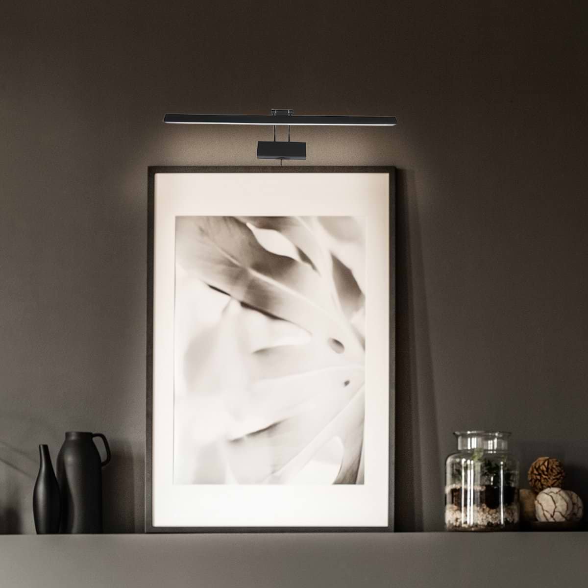 Schilderijverlichting, wandlamp schilderij LED 60cm, zwart en wit, Litho LED, Steinhauer - Afbeelding 4