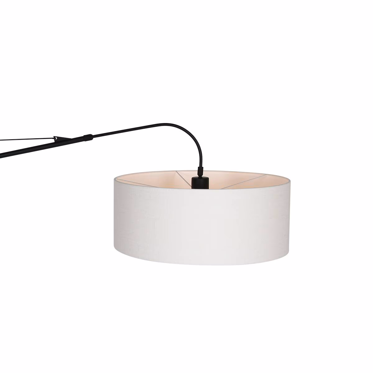 Vloerlamp Gramineus staal, kap linnen wit STEINHAUER - Afbeelding 2