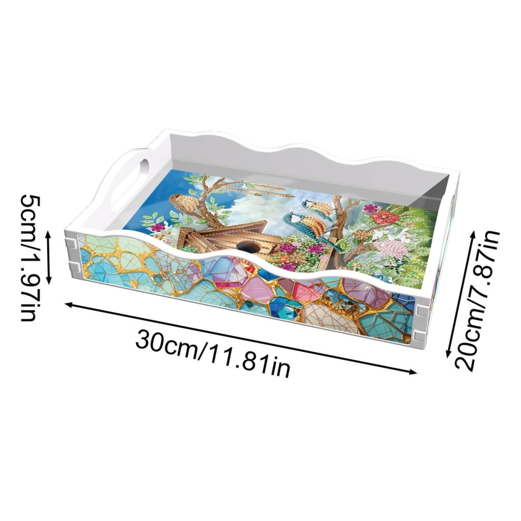 Diamond Painting Dienblad – Wit – Vogelhuisje - Afbeelding 7