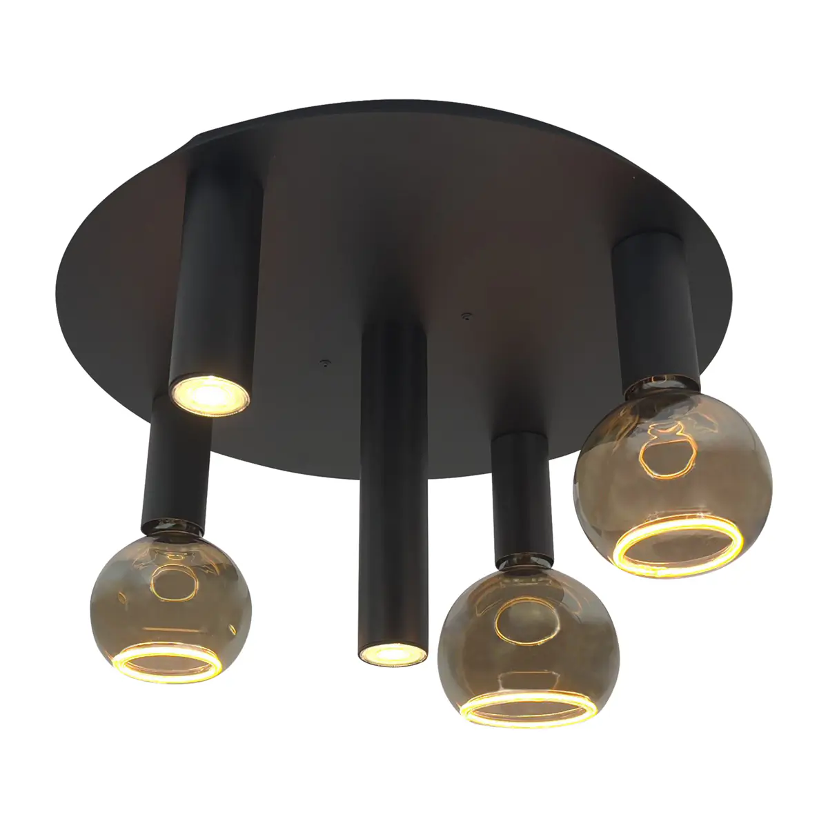 Plafondlamp Riva 4360, rond, Ral 9005, 5 lichts, met lichtbronnen, ZTAHL - Afbeelding 8