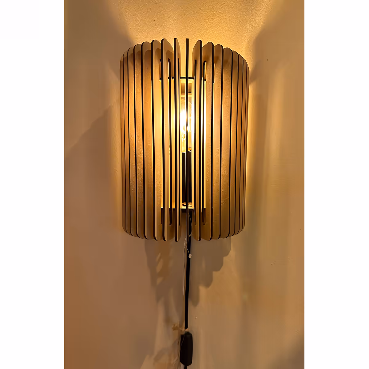 Wandlamp – Edge – 27cm – Naturel hout – BLIJ DESIGN - Afbeelding 5