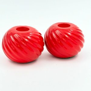 Porseleinen kandelaar eighties rood